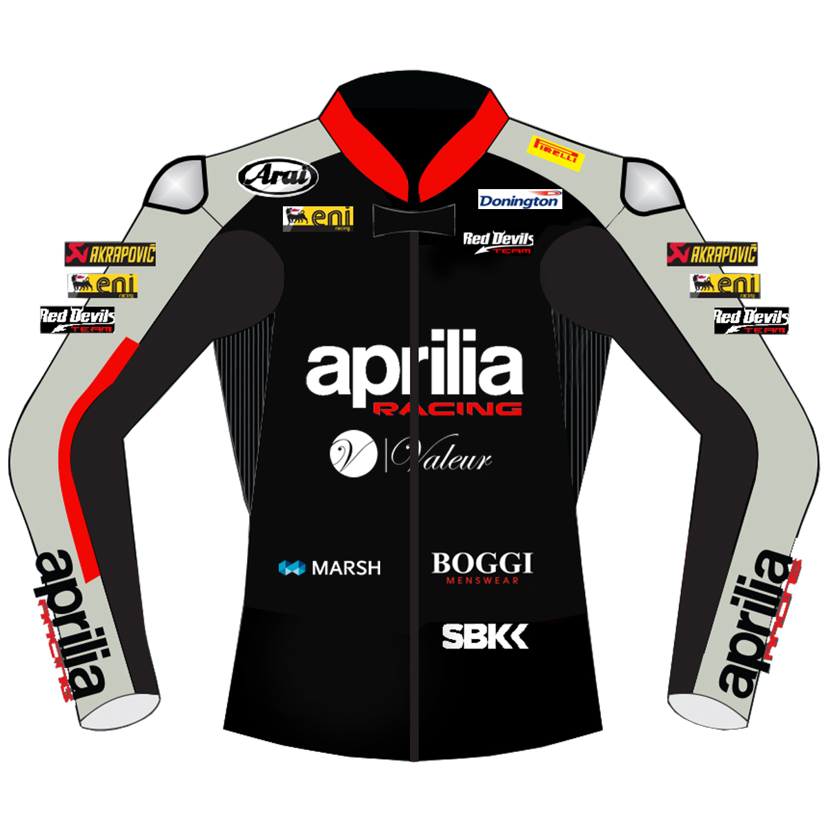 Leon Haslam 2015 Aprilia.cdr Leon Haslam Aprilia Racing Leather Jacket SBK 2015 - Image 1