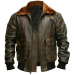 G1 Aviator A2 Bomber Leather Jacket Distressed Brown