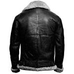 Grey Aviator Pilot Flying B3 Bomber RAF Real Leather Jacket - Image 2