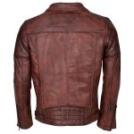 Genuine Leather Brando Biker Jacket Distressed Brown - Image 2