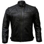 Classic Quilted Style Biker Leather Jacket