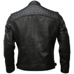Classic Quilted Style Biker Leather Jacket - Image 2