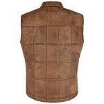 Body Warmer Suede Leather Vest Vintage Brown - Image 2